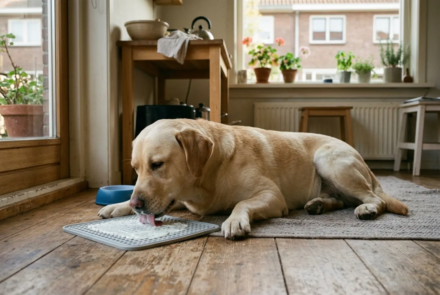 Sfeerbeeld: hond aan het werk met denkspeelgoed