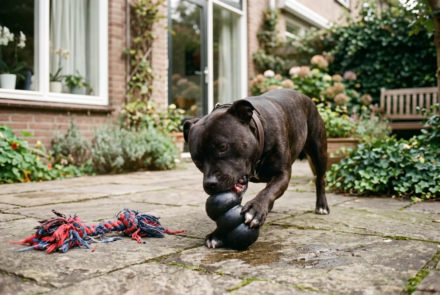 Sfeerbeeld: hond aan het werk met denkspeelgoed